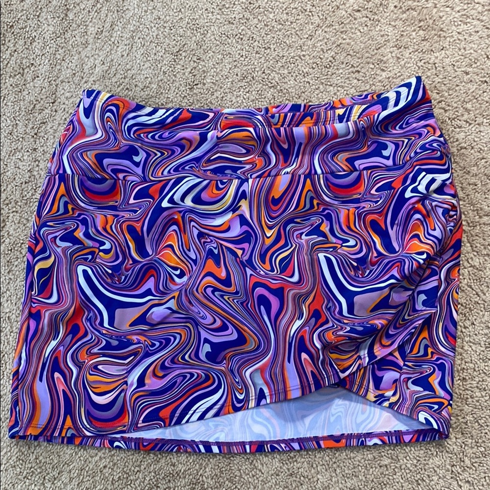 Colorful Abstract Pattern Swim Skirt